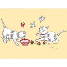 Kit de canevas pour enfant - Luc Créations - Petis chats blancs