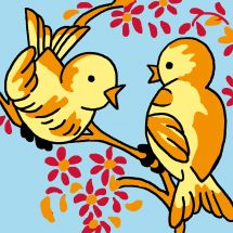 Kit de canevas pour enfant - Luc Créations - Couple d'oiseaux