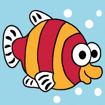 Kit de canevas pour enfant - Luc Créations - Poisson coloré
