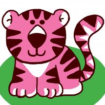 Kit de canevas pour enfant - Luc Créations - Tigre rose