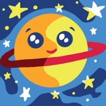Kit canevas enfant 20x20 La lune en fusée - La Boutik' Créative de Rives