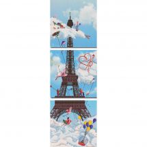 Kit point de croix avec perles - Nova Sloboda - Tour Eiffel triptyque