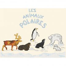 Kit broderie point de croix - La planète mauve - Les animaux polaires