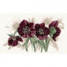 Kit broderie point de croix - Lanarte - Hellebores