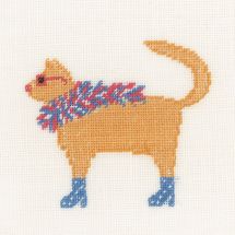 Kit broderie point de croix - Lanarte - Chat rock II