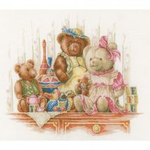 Kit broderie point de croix - Lanarte - Nounours et jouets