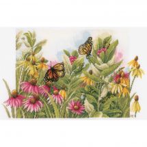 Kit point de croix - Lanarte - Papillons et fleurs