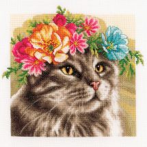 Kit broderie point de croix - Lanarte - Maine Coon - Etamine