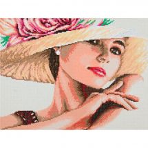 Kit de broderie Diamant - Lanarte - Femme au chapeau