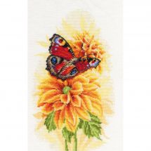 Kit point de croix - Lanarte - Papillon-paon flottant - Etamine