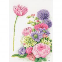 Kit point de croix - Lanarte - Beauté florale -Aïda