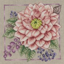 Kit broderie point de croix - Lanarte - Blush florissant