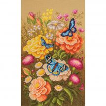 Kit broderie point de croix - Lanarte - Jardin de papillons mystiques