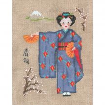 Kit broderie point de croix - Le Bonheur des Dames - Kimono bleu