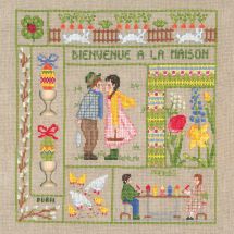 Kit point de croix - Le Bonheur des Dames - Bienvenue - Avril