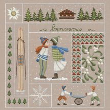 Kit au point de broderie  - Le Bonheur des Dames - Bienvenue - Janvier (imprimée)