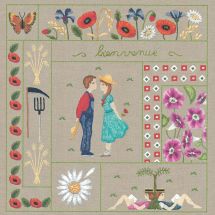 Kit au point de broderie  - Le Bonheur des Dames - Bienvenue - Août (imprimée)