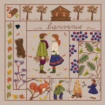 Kit au point de broderie  - Le Bonheur des Dames - Bienvenue - Novembre (Imprimée)