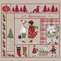 Kit au point de broderie  - Le Bonheur des Dames - Bienvenue - Décembre (imprimée)