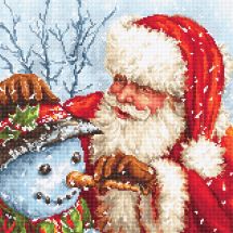 Kit broderie point de croix - Letistitch - Père Noël et bonhomme de neige