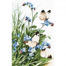 Kit point de croix - Letistitch - Papillons et fleurs bleues