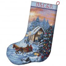 Kit de chaussette de Noël à broder - Letistitch - Réveillon de Noël