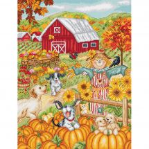 Kit broderie point de croix - Letistitch - Ferme à l'automne