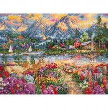 Kit broderie point de croix - Letistitch - Montagne au Printemps