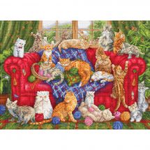 Kit broderie point de croix - Letistitch - Manoir de chats