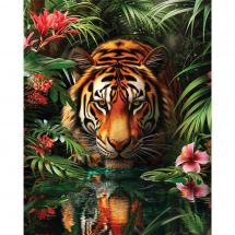 Kit de broderie Diamant - Letistitch - Tigre dans la jungle