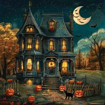 Kit de broderie Diamant - Letistitch - Maison Halloween