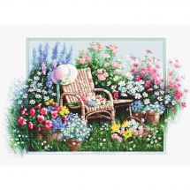 Kit broderie point de croix - Luca-S - Jardin fleuri