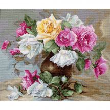Kit point de croix - Luca-S - Vase avec roses
