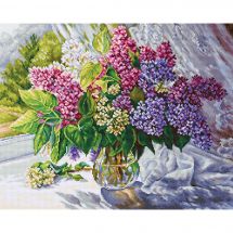 Kit broderie point de croix - Luca-S - Bouquet de lilas