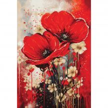 Kit broderie point de croix - Luca-S - La danse des coquelicots