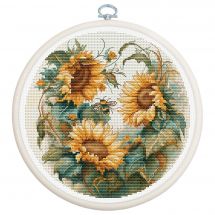 Kit broderie point de croix avec tambour - Luca-S - Tournesols