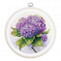 Kit broderie point de croix avec tambour - Luca-S - Hortensias