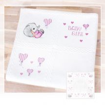 Kit de plaid à broder - Luca-S - Eléphant rose
