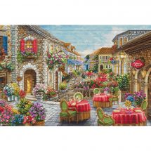 Kit broderie point de croix - Luca-S - Cafés fleuris