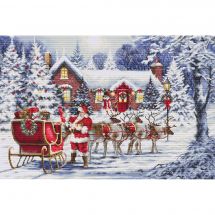 Kit broderie point de croix - Luca-S - Visite du Père Noël