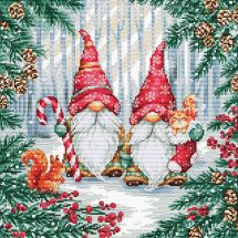 Kit broderie point de croix - Luca-S - Gnomes de la forêt