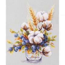 Kit point de croix - Magic Needle - Fleurs de coton et myrtilles