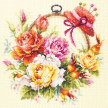 Kit broderie point de croix - Magic Needle - Roses pour couturière