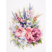 Kit broderie point de croix - Magic Needle - Bouquet de pivoines