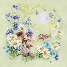 Kit broderie point de croix - Magic Needle - Escargot dans la prairie