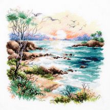 Kit broderie point de croix - Magic Needle - Coucher de soleil sur la mer