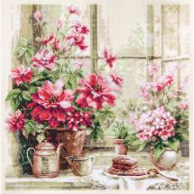 Kit broderie point de croix - Magic Needle - Matinée dans les tons roses