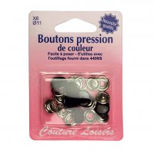 Boutons pression - Couture loisirs - Recharge 6 boutons pression noir