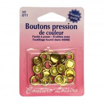 Boutons pression - Couture loisirs - Recharge 6 pressions doré