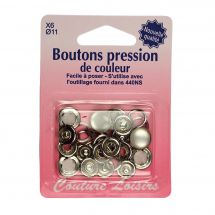 Boutons pression - Couture loisirs - Recharge 6 boutons pression perle